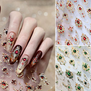 5D花指甲贴纸不干胶指甲贴纸指甲艺术美甲假指甲压在指甲上柔软别致的指甲部位美甲 - Product Image 2