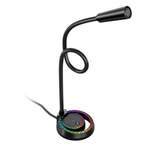Zimhome M02U Condenser Microphone With RGB <b>Lighting</b> Gooseneck <b>Gaming</b> USB Type A Wired Cardioid Pattern - Product Image 1