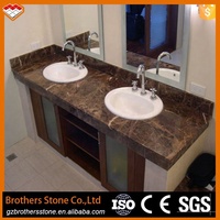 Plan de travail de salle de bain en granit noir Galaxy moderne avec double vasque blanche, tailles personnalisables, épaisseur 1,8-3 cm