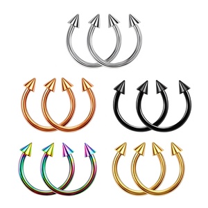Piercing para el cuerpo de acero inoxidable 316, joyería con puntas de herradura, anillos para el tabique de la nariz, barra curva en forma de C, anillo para trago de oreja - Product Image 5
