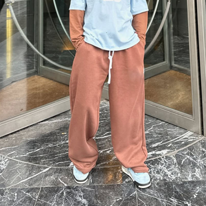 Custom Blank Baggy Jogger <b>Men</b> Cotton Custom Sweat Pants <b>Flared</b> Double Waist Sweatpants - Product Image 2
