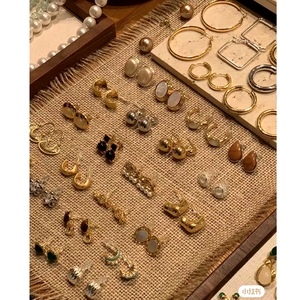 Aretes piedras couleur purpura autres boucles d'oreilles à la mode pendientes piedras naturales boucle d'oreille tags aretes tulipan rojo - Product Image 1