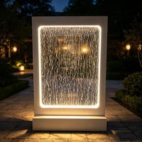 Fontaine murale autoportante en métal avec LED, cascade d'eau recirculante pour intérieur, décoration de mariage, maison, hôtel, usage commercial