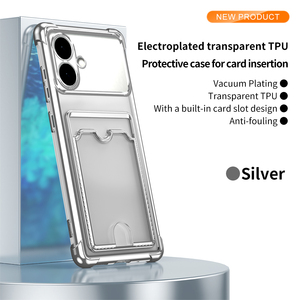 Custodia Antiurto con Porta Carte e Placcatura per Samsung <span class=keywords><strong>Galaxy</strong></span> S26 Edge S25 S24 S23 S22 Ultra Plus A56 <span class=keywords><strong>A53</strong></span> A35, <span class=keywords><strong>Cover</strong></span> Trasparente a Portafoglio - Product Image 4