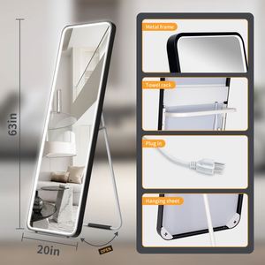 Espejo de Maquillaje LED Personalizado de Moda para Decoración del Hogar, Espejo de Pie Arqueado con Iluminación, Regulable sin Escalonamientos, Impermeable, con Tira de LED - Product Image 6