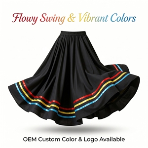Falda de Ballet de Algodón con Cintura Elástica, Estilo Flamenco, Plisada, Holgada, para Niñas, para Práctica y Presentaciones de Danza - Product Image 2