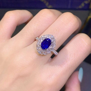 Anillo de Zafiro Azul Real Natural de Madagascar de 2.33 Quilates, Sin Calentar, con Incrustaciones de Oro de 18K y 48 Diamantes, Joyería Fina AIGS - Product Image 5