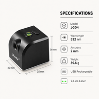 ZhonNa Mini Laser Level Garis Silang Hijau Merah USB Portabel Sinar Horizontal Vertikal Alat Penyelarasan Konstruksi Dalam & Luar Ruangan