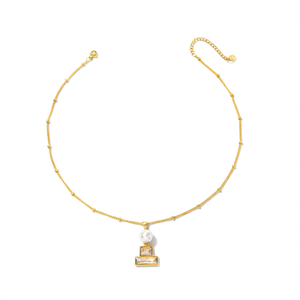 Collar de Cristal con Colgante de Perla, Acero Inoxidable 316L con Baño de Oro PVD, Joyería Sostenible y Resistente - Product Image 2
