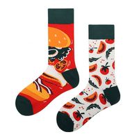 Chaussettes de ville asymétriques mi-mollet en coton unisexes élégantes avec 82 motifs