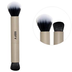 REFY Ensemble de pinceaux de maquillage en aluminium à double extrémité, <span class=keywords><strong>pinceau</strong></span> <span class=keywords><strong>pour</strong></span> <span class=keywords><strong>le</strong></span> <span class=keywords><strong>teint</strong></span>, <span class=keywords><strong>pinceau</strong></span> <span class=keywords><strong>pour</strong></span> <span class=keywords><strong>le</strong></span> blush, <span class=keywords><strong>pinceau</strong></span> <span class=keywords><strong>pour</strong></span> <span class=keywords><strong>le</strong></span> visage, <span class=keywords><strong>pinceau</strong></span> suspendu - Product Image 1