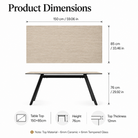 Usine chinoise vend des tables à manger rectangulaires modernes sur mesure avec pieds en métal et plateau en céramique et verre trempé