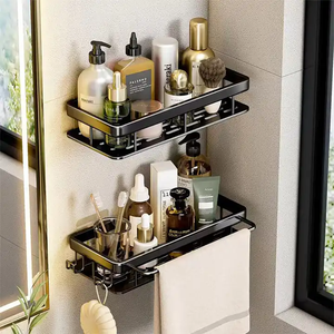 <strong>Wall</strong> Mounted Black Bathroom Shelves Shower Caddy <strong>Wall</strong> Shelf Brackets Shower Shelf <strong>Wall</strong> Mounted Storage Organizer <strong>Rack</strong> - Product Image 3