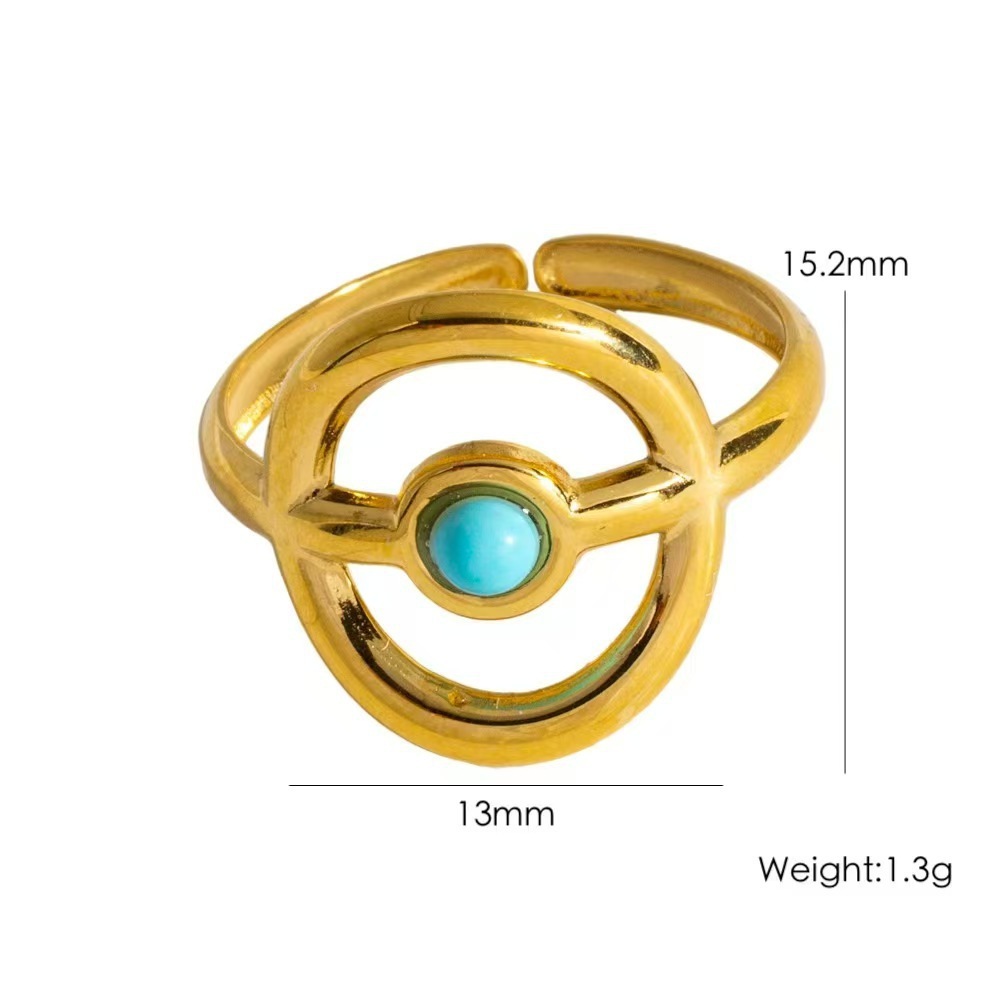 [6337] Bague circulaire géométrique - or