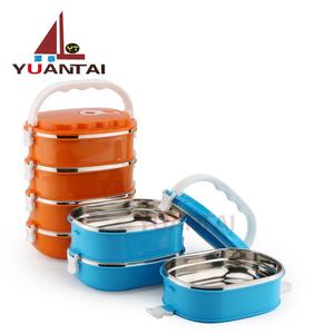 El más nuevo estilo 1/2/3/4 capa forma de rectángulo de acero inoxidable caja de almuerzo caja de tiffin portador - Product Image 4