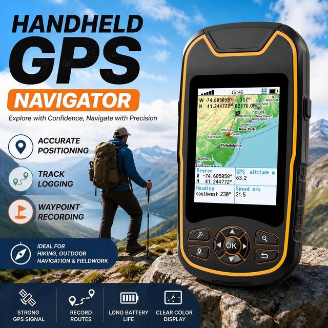 A8 Handheld GPS Navigator with Map Display Route Navigation and Track Logging