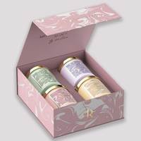 Boîte à bougies personnalisée écologique 3-Pack emballage en papier recyclé doublure éponge pour bougies parfum cadeaux-personnalisé en relief