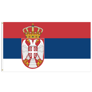 Personnalisable 3x5ft Serbie Drapeau Simple Face Imprimé Durable Polyester Soie Matériau Métal Poteau pour Automobile Affichage National - Product Image 2