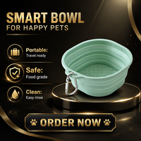 Vente en gros de bols à eau pour chien en silicone pliables, portables, de voyage, d'extérieur, de qualité alimentaire, sans BPA, imperméables et colorés