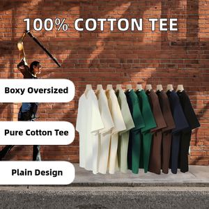 Camiseta Unisex Oversize de Algodón 100% de Alta Calidad, Estilo Vintage, Hombros Caídos, 300 g/m², Lisa, para Venta al Por Mayor - Product Image 2