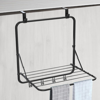 Porte-serviettes de salle de bain en métal pliable professionnel sur la porte et étendoir à vêtements d'intérieur Design peu encombrant Fabriqué en Chine
