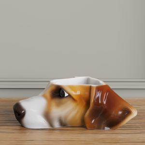 Atacado Personalizado Lifelike Animal Design Porcelana Vivid Jack Russell Terrier Cabeça De Cão Em Forma De Cerâmica Comida Água Kibble Pet Bowl - Product Image 6