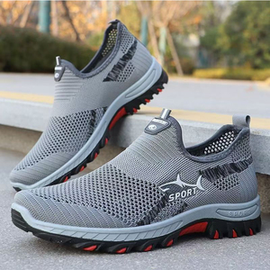 Zapatos Casuales Transpirables de Malla Tejida Sin Cordones para Hombre, Decoraciones Laterales de Animales y Letras, Zapatos Deportivos de Moda para Correr y Caminar - Product Image 1