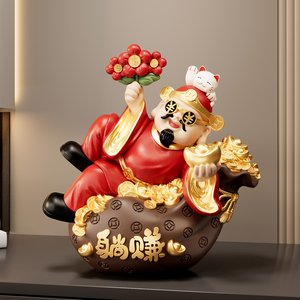 Figura de Resina del Dios de la Riqueza, Estatua del Dios del Dinero con Monedas para Decoración de Sala de Estar, Tienda o Regalo de Inauguración - Product Image 2