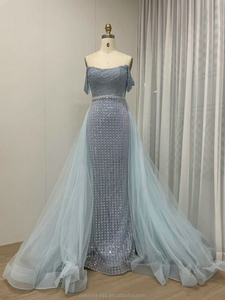 Robes de soirée élégantes pour femmes, robes de soirée pour mariage, MB40081, or/bleu/violet, jupe à paillettes de sirène brillante - Product Image 3