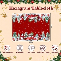 Nappe de Noël rouge personnalisée avec camion, style vintage, pour la ferme, bonhomme de neige, cadeau, couverture de table à manger, fabricant d'usine