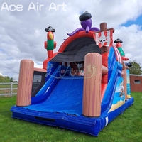 Château gonflable commercial en forme de navire pirate, toboggan gonflable extérieur en forme de galion, aire de jeux gonflable pour la location événementielle