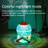 Diffuseur d'huiles essentielles à ultrasons avec boule de cristal, humidificateur, veilleuse, diffuseur d'huiles essentielles avec LED