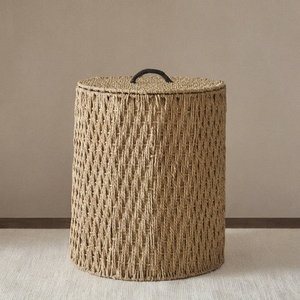 Cesta de almacenamiento de diseño hermoso y moderno con tapa, fabricada en Vietnam, precio al por mayor, OEM, ODM, varios colores - Product Image 1