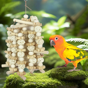 Grand oiseau perroquet jouets à mâcher perruche en bois naturel blocs de bois oiseau déchirant jouets calopsitte jouets pour aras Cokatoos - Product Image 5