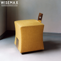 WISEMAX — meuble personnalisé pour salon, tabouret rond en tissu velours, chaise de salon
