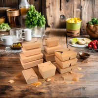 Emballages alimentaires en papier kraft écologiques jetables personnalisés, avec laminage mat et revêtement UV pour sushis, chips de pommes de terre, nouilles