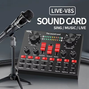 Звуковая карта V8SK Live Sound Card USB <span class=keywords><strong>Audio</strong></span> <span class=keywords><strong>Interface</strong></span> для стриминга с поддержкой микрофона и гарнитуры, для ПК, телефона, компьютера, веб-трансляций - Product Image 4