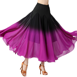 Falda <span class=keywords><strong>de</strong></span> Chiffon Degradado para Baile Moderno y <span class=keywords><strong>de</strong></span> Salón - Falda Fluida <span class=keywords><strong>de</strong></span> 360 Grados para Vals y Tango, Ideal para Práctica y Actuaciones <span class=keywords><strong>en</strong></span> Escenario - Product Image 5