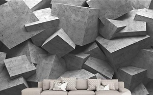 ZHIHAI 3D هندسية مثلث مجردة حائط الخلفية ورقة جدارية خلفيات غير المنسوجة قوانغتشو التصميم الجرافيكي الحديثة عمر - Product Image 3