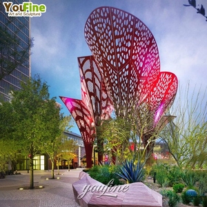 YOUFINE Grande Sculpture Abstraite Moderne en Acier Inoxydable de Luxe pour Décoration Urbaine Extérieure de Circulation Publique - Product Image 2