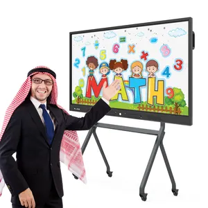 65 75 86 inch all in one portable lcd interactive 4k ultra hd smart borad flat tv interactive panel touch screen