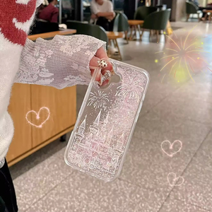 Funda para Teléfono con Diseño de Castillo de Fuegos Artificiales y Arena Movediza Plateada para iPhone 11 13 15 16 Pro Max, Carcasa Protectora Antigolpes - Product Image 4