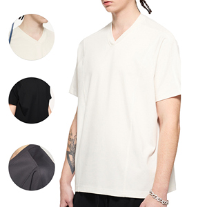 T-shirt en maille à séchage rapide pour garçons adolescents 240g léger col en V sportif décontracté pour le printemps/été - Product Image 2
