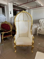 Chaise de cage d'oiseau en gros Chaise de trône de cage d'oiseau en bois à dossier haut de luxe