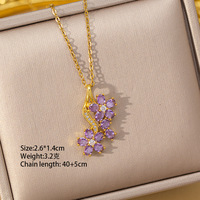 Kalung Choker Bunga Titanium Steel Berlapis Tembaga dengan Zirkon dan Berlian Imitasi, Kalung Fashion Premium Mewah Ringan, Terlaris untuk Wanita