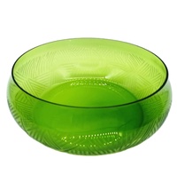 Handgemaakte Grote Slakom Milieuvriendelijk Decoratief Glas Groen Gekleurd Handgesneden Fruit En Groente Mixen Voor Feesten En Serveren