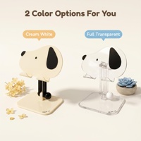 Support de téléphone en forme de chien personnalisable en usine, support de tablette pliable réglable en acrylique pour la maison, le bureau et les cadeaux promotionnels