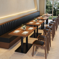Asientos Modernos Minimalistas de Madera Maciza con Respaldo Alto, Duraderos, Fáciles de Limpiar, Ecológicos, Comerciales, para Snacks, Sopas, Postres
