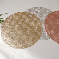 Napperons ronds élégants en PVC, design ajouré, résistants à la chaleur, imperméables et anti-taches, pour dîners de fêtes et décoration événementielle