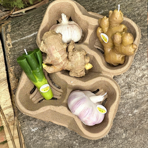 Juego de Velas Aromáticas Novedosas LANJO con Forma de Ajo, Jengibre y Puerro, Caja de Regalo de Velas de Aromaterapia, Decoración para el Hogar - Product Image 2